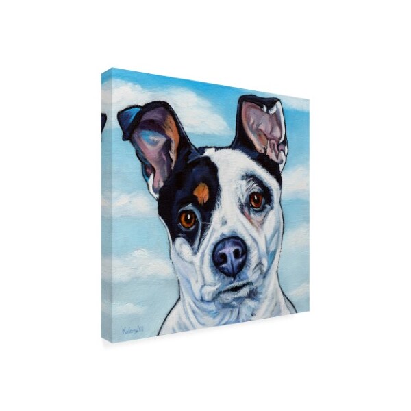 Kathryn Wronski 'Luna Dog' Canvas Art,14x14